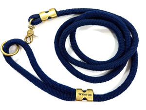 Foggy Dog Marine Rope Dog Leash Nylon Braided Navy Petite Up To 35 Lbs