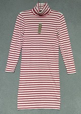NEW J Crew Striped turtleneck dress Womens Petite Small 100% Cotton
