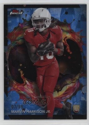 2024 Topps Finest Rare Blue Refractor 7/99 Marvin Harrison Jr #268 Rookie RC h3a