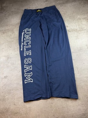 Vintage 90s Uncle Sam Jogginghose Baggy Sweatpants Blau Wide Leg Gym Hose Retro