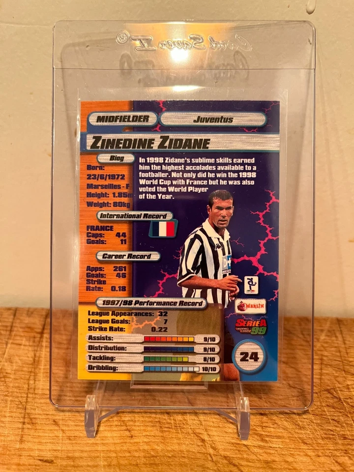 Zinedine Zidane Oro #24 1998 Merlín Serie A 99 RARO VINTAGE JUVENIL Foto 4 de 4