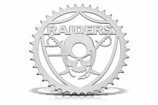 Lowrider Bicycle LaserCut Mirror Chrome Raiders Skull Shield 36T Custom Sprocket