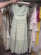 Rare Vintage Green dress Lot 1930s - 1950s