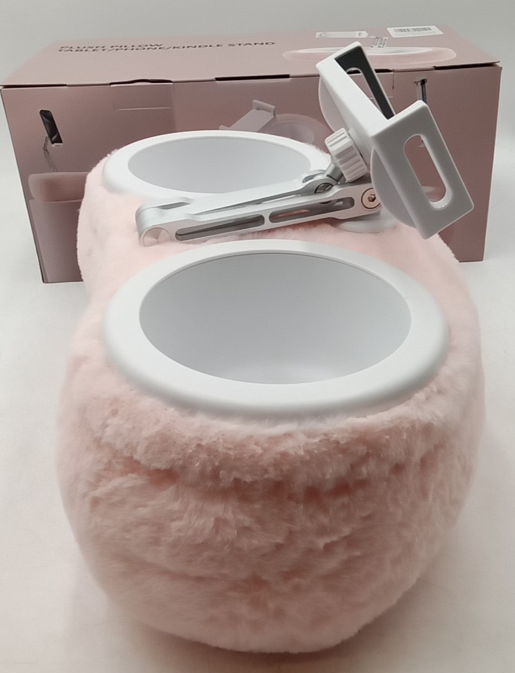 Light Pink Plush Pillow Tablet Phone Kindle Stand