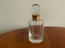 Vintage Glas Karaffe Goldmontur massiv mit Glasstöpsel Whisky Schaps Likör