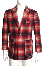 1940s Wool Plaid Blazer, Size Medium