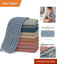 Super Soft 10 Pack Muslin Burp Cloths for Newborns - Quick Dry  Durable