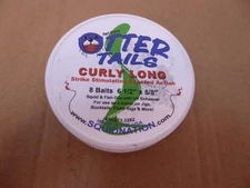 New Capt. Bruce's Otter Tails White Curly Long Fishing 8 Baits 6 1/2" x 5/8"