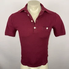 Vintage JCPenney Shirt Mens Medium Stretch Knit Polyester Disco MCM 70s Flaws