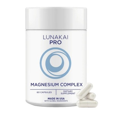 Lunakai Pro 7-in-1 Magnesium Complex for Women & Men 405mg Blend with B6 P-5-P