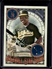 2019 Topps Allen & Ginter Rickey Henderson Baseball Star Signs #BSS-23 Athletics