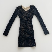 Zimmermann Black Mesh Bodycon Dress Size 0 AUS 8 / US 4 Ruched Mini Clubbing