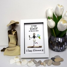 Retirement Gift for Women, Pebble Art Frame, Work Leaving