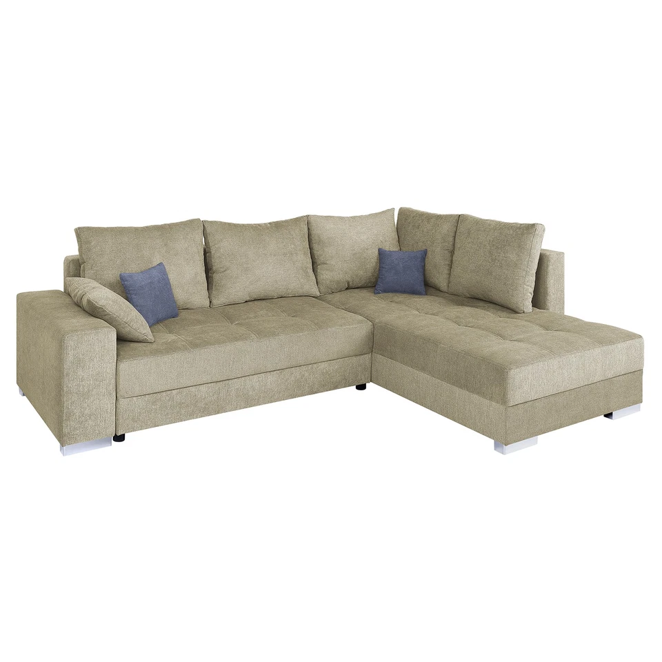 Ecksofa - beige - Microfaser - mit Liegefunktion Sofa Wohnlandschaft Couch - Bild 4 von 4
