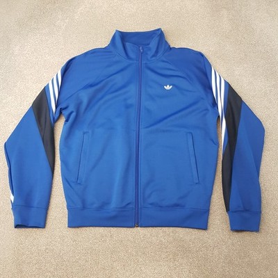 Adidas Mens Track Jacket Large Blue Trefoil Firebird Originals SST High Neck Zip