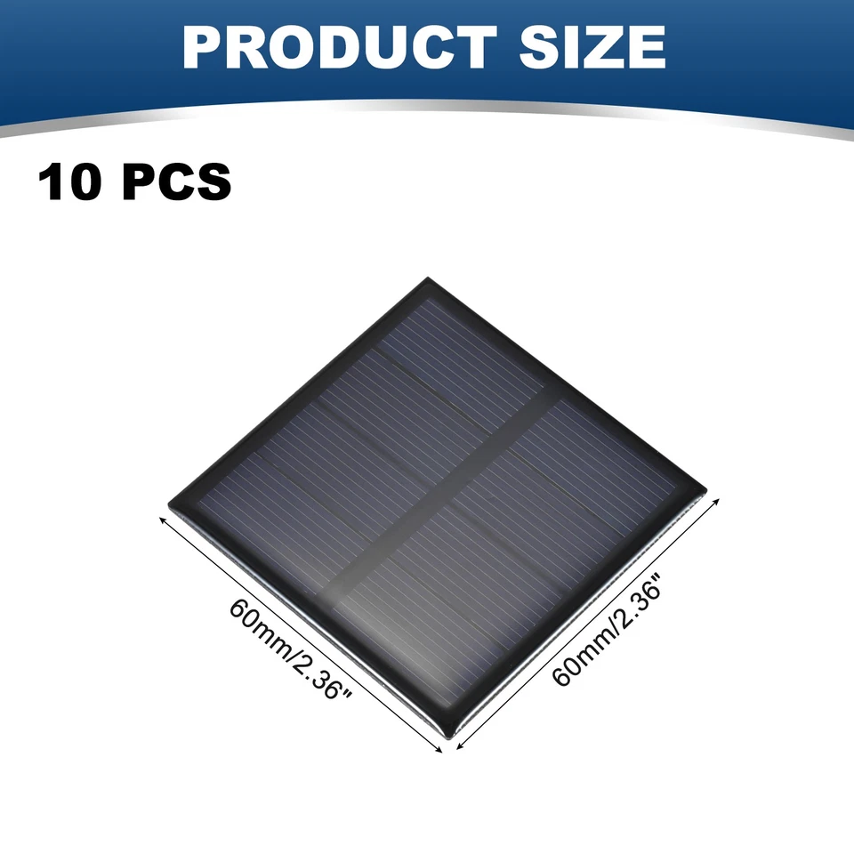 10stk 2V 0,32W 0,16A Mini-Solarmodule, Solar-Photovoltaikzellen, 2,36" x 2,36" - Bild 2 von 4