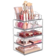 5 Tier Clear Makeup Organizer with 6 Drawers