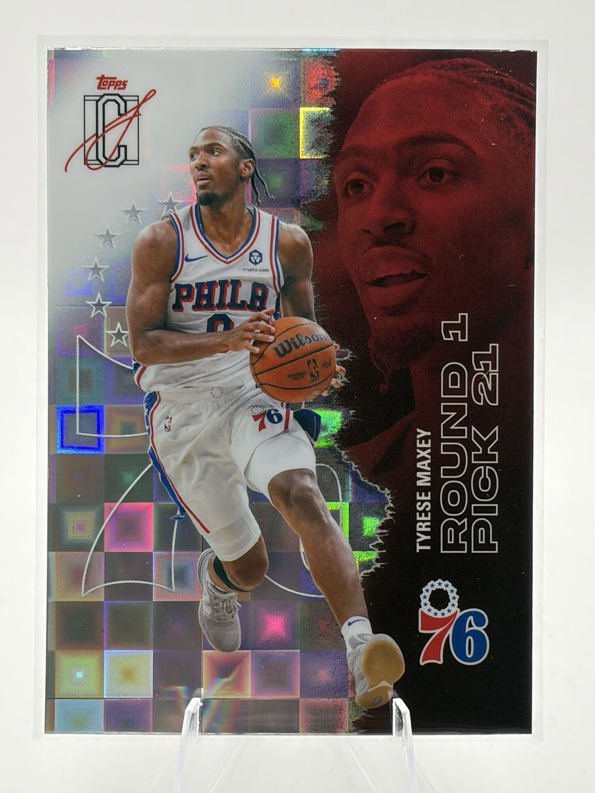 2025-26 Topps Signature Class Basketball Tyrese Maxey 18 Pandora Refractor 76ers