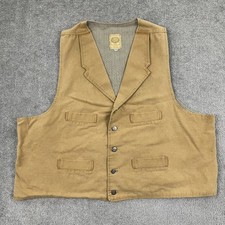 Wah Maker Frontier Vest Adult Mens 2X Brown Canvas Western Cowboy Buckle Back