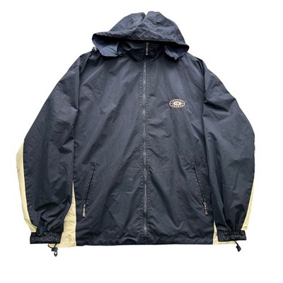 Cheneral The Original Windbreaker Jacket Men's L Navy Beige Colorblock Hooded