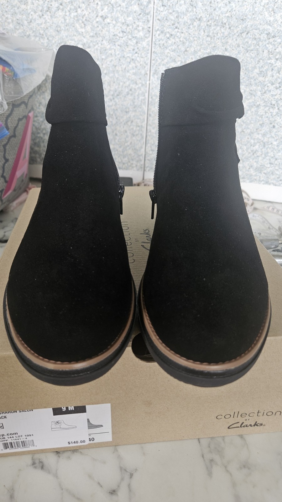 Clarks Sharon Salon Boots wedge Women's Sz 9 M ankle boots bootie Shoes