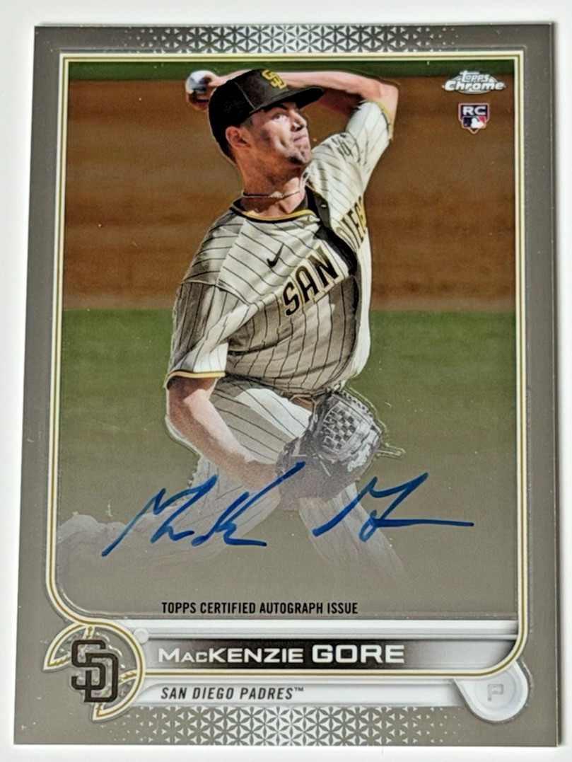 2022 Topps Chrome MacKenzie Gore RC Rookie Auto RA-MG Padres On-Card Autograph