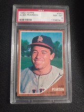 1962 TOPPS #343 ALBIE PEARSON PSA 8 VERY RARE   PSA POP  44   ONLY 2  HIGHER