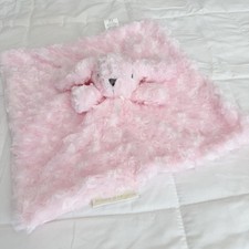 Blankets and Beyond Pink Swirl Bunny Baby Blanket Nunu Lovey Grey Nose SOFT