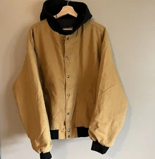 Vintage Swingster Duck Canvas Hooded Jacket XL Grunge Workwear Distressed READ