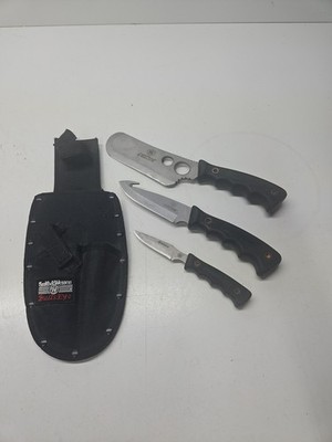 Smith & Wesson Bullseye Camping Knife Set Stainless Steel Blades -