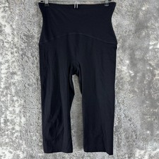 Spanx Size L Ankle Stretch Flat Front Casual Leggings Black Pull On Pants