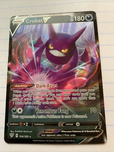 CROBAT V - Darkness Ablaze 104/189 Full Art Pokemon Card PACK FRESH | eBay