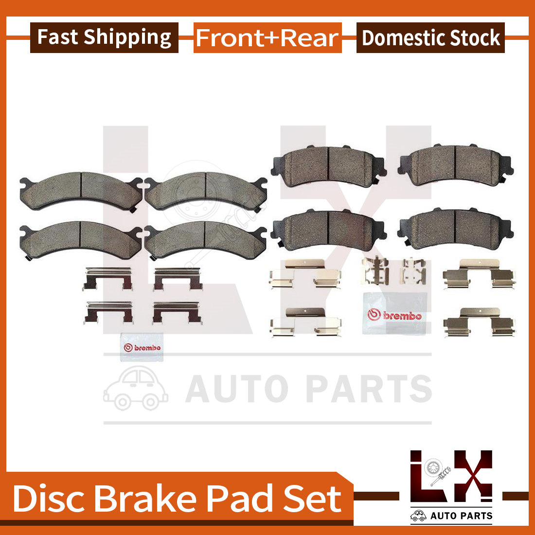 Front & Rear Brembo Ceramic Brake Pads Set Set For 2001 GMC Sierra 1500