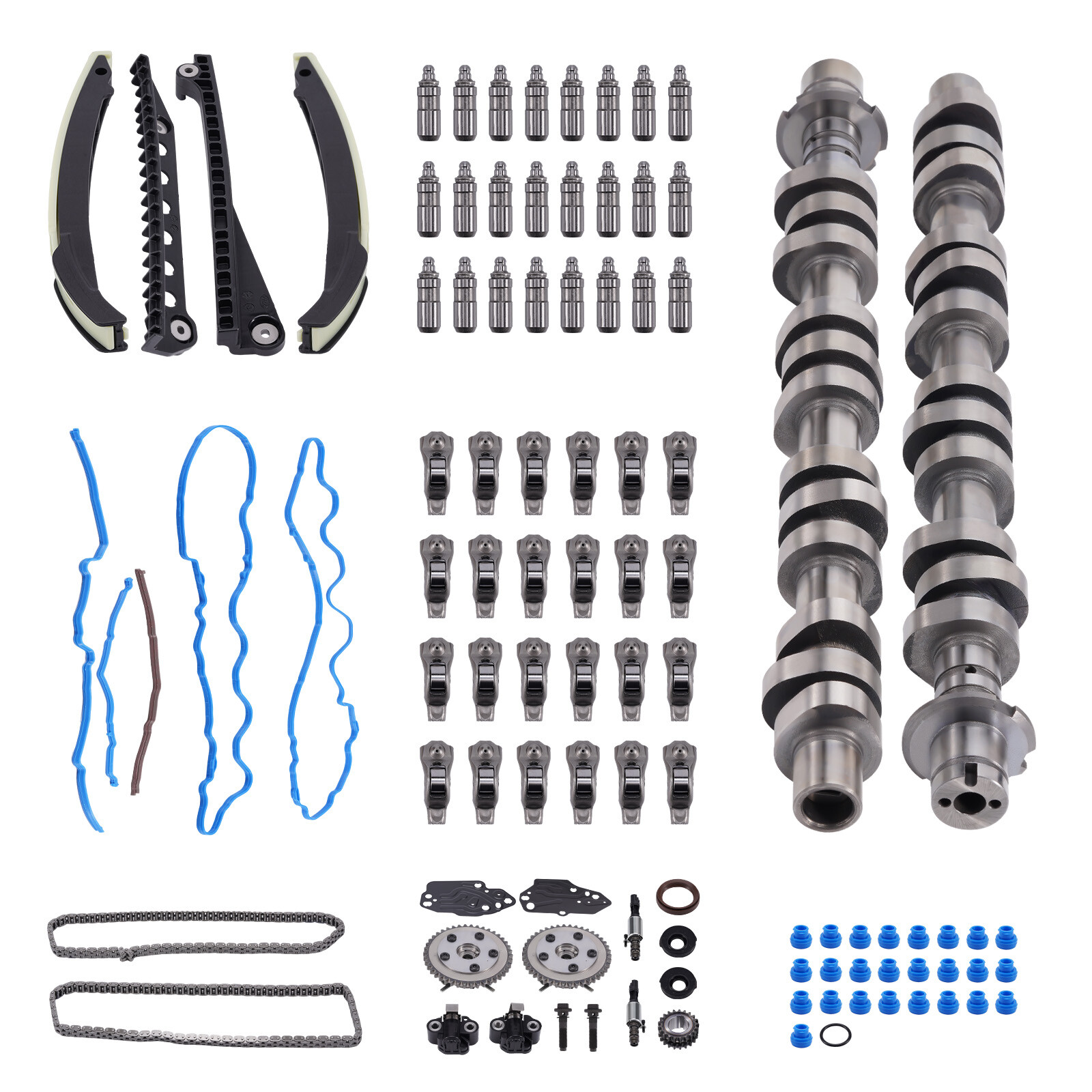 Camshafts Lifters Rocker Arms Timing Chain Kit For Lincoln Navigator 5.4L 3V