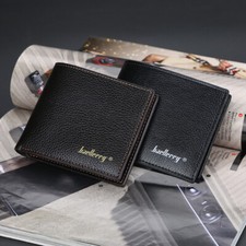 Man's Leather Short Wallet Multifunctional Foldable Wallet ID Card Pocket Purse