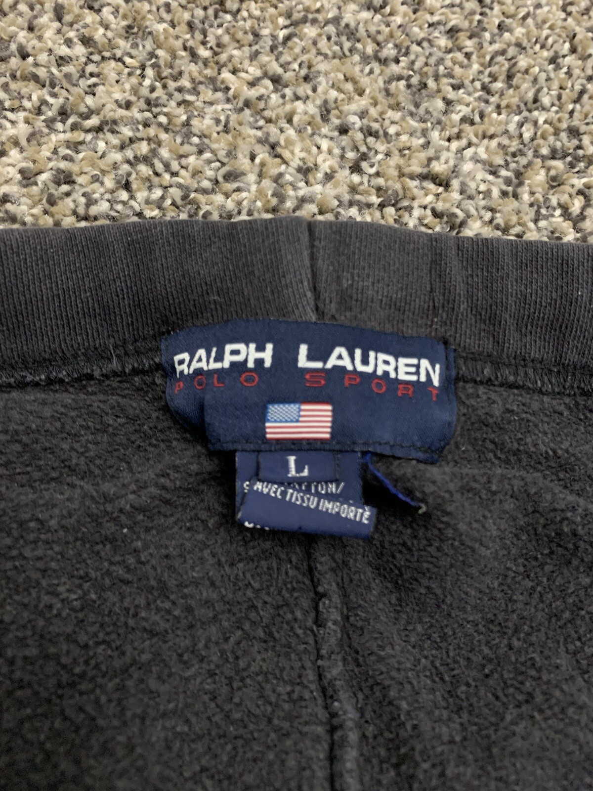 Felpa uomo Polo Sport Ralph Lauren vintage anni 90 taglia L nera joggers rosso pony