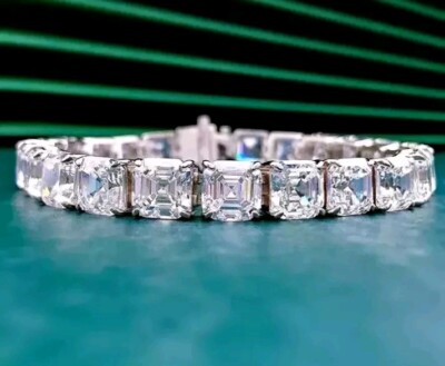 5mm Certified Treated Unisex Off White Diamond Tennis Bracelet In 925 Silver