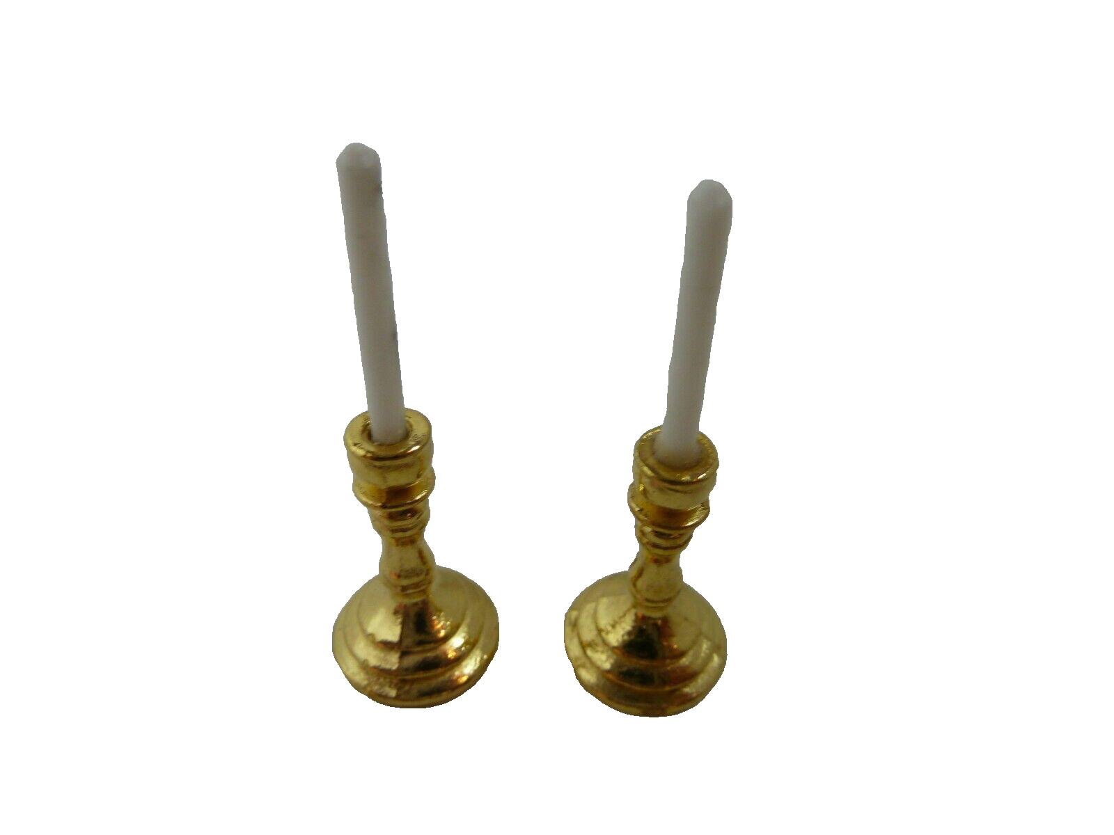 Dolls House Candlesticks x 2 Lounge Dining Accessory Miniature 1:12th Scale (SA)