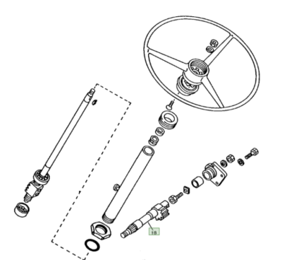 STEERING SECTOR SHAFT FITS YANMAR 330, 2500, 2610, 2620, 2820