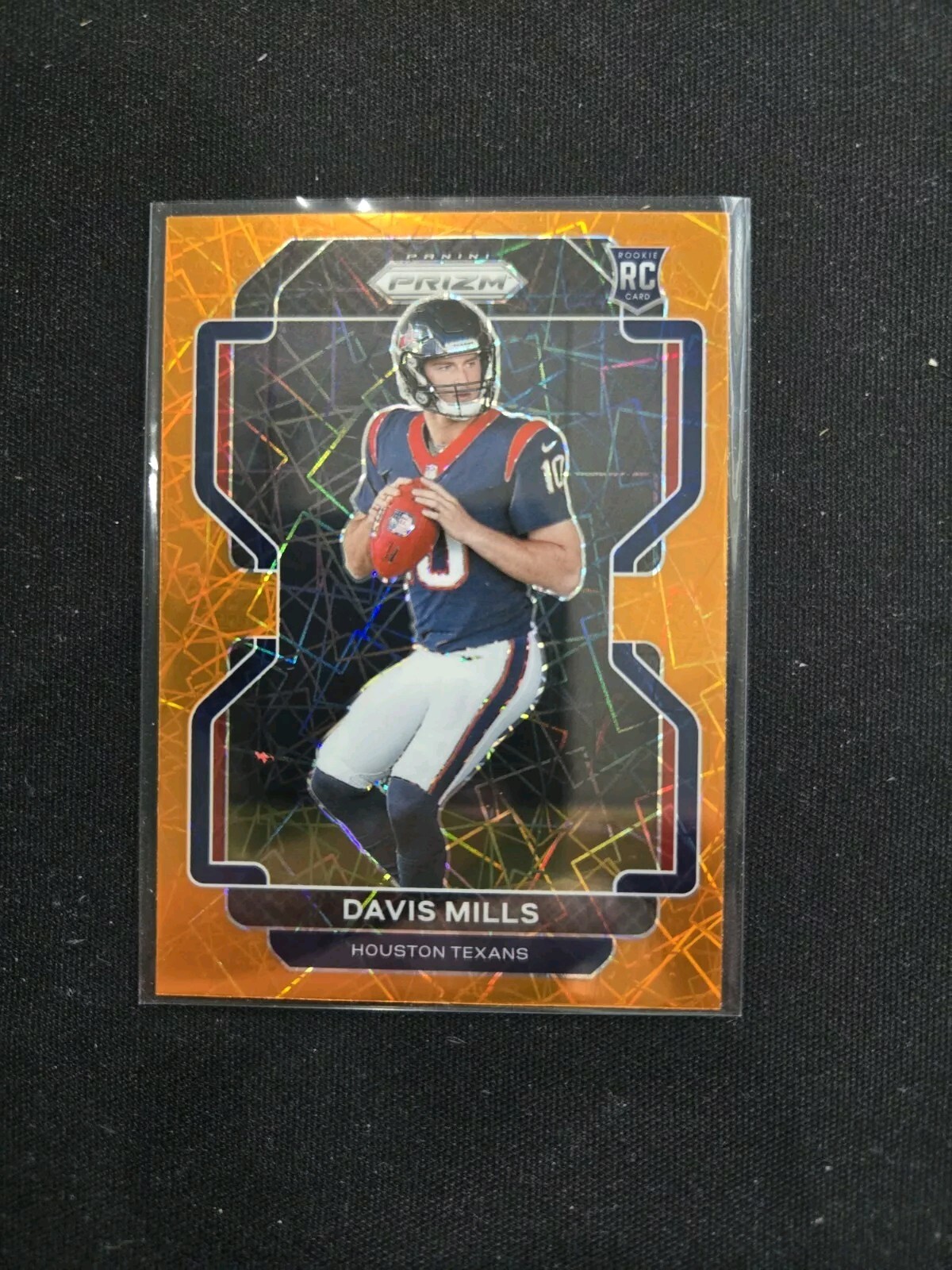 2021 Panini Prizm Football Davis Mills RC Orange Laser Prizm #352