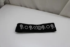 Women's Black Nylon White Graphic Print reversible tennis Headband