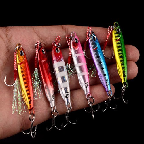 7 Leurres De Pêche Jigging Métal – Cuillères Verticales Diamant – Long Casting Eau Salée/ Douce