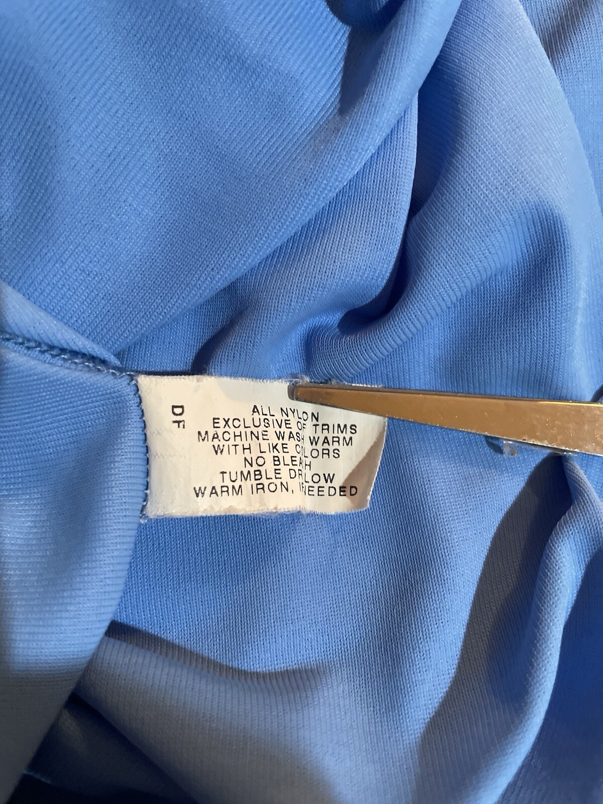 SHADOWLINE Nylon Robe Button Front Medium Blue Po… - image 6