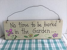 funny Garden sign rustic home decor hand made farmhouse primitive humor Flowers
