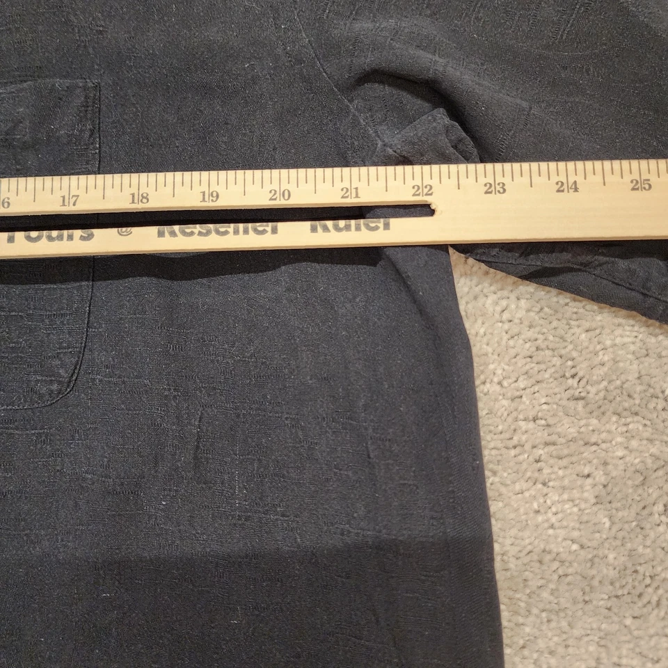 Camisa Geoffrey Beene Para Hombres Lavable Seda Manga Corta XLarge Negra Foto 3 de 4