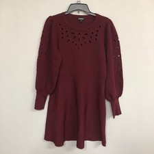 Express Women Long Sleeve Sweater Dress Size Large Nylon Rayon M028 -14