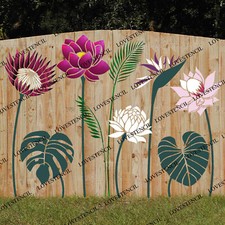 Garden Flower Head Fence/Wall Stencils XL Sizes - Lovestencil