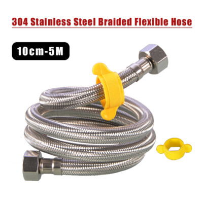 1/2'' Shower Hose 304 Stainless Steel Flexible Braided Bathroom Pipe 10cm-5M
