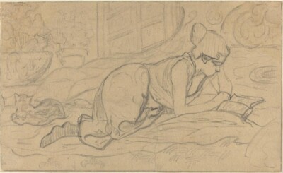 Study for The Lying Reader Paul Ranson 1894 Symbolist Nabi Movement Drawing