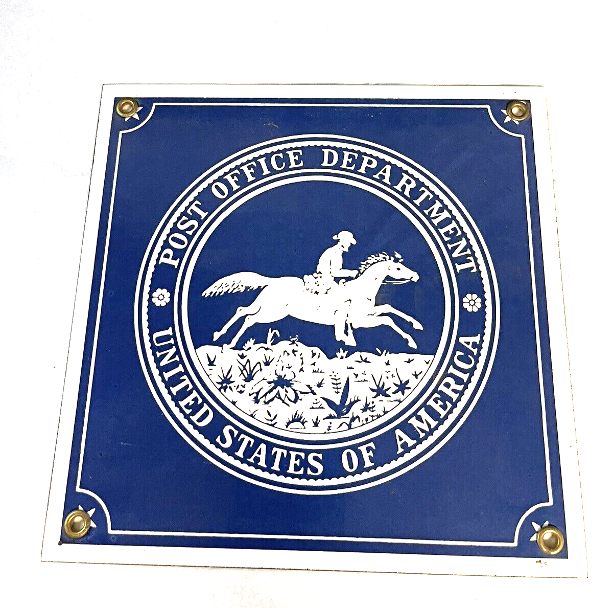 Steel Porcelain Sign United States of America Post Office Department 8x8 USPS